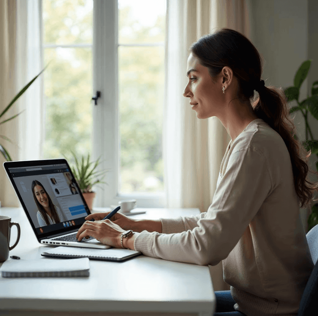 Coach leading a live 1-on-1 AI coaching session