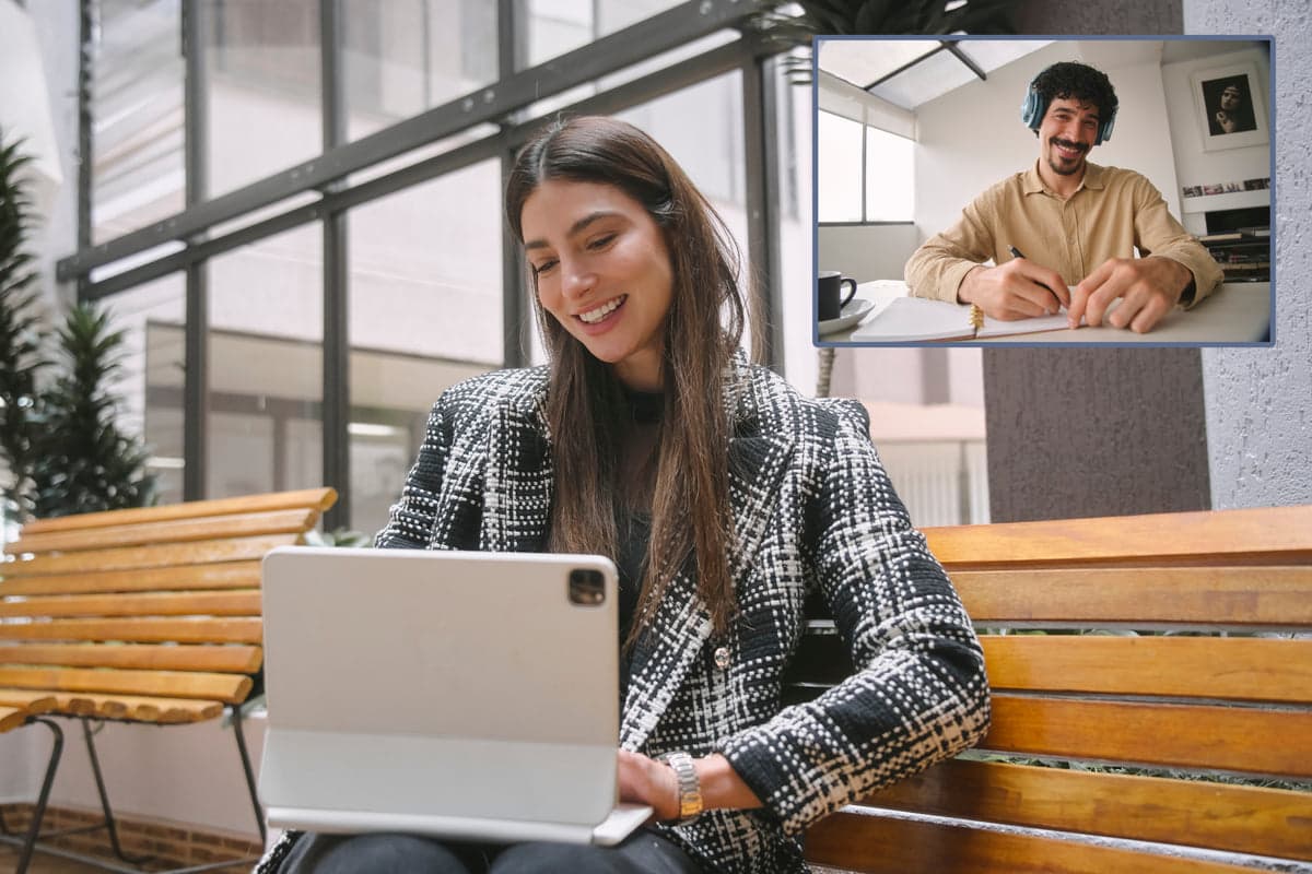 Learner in a live AI coaching session